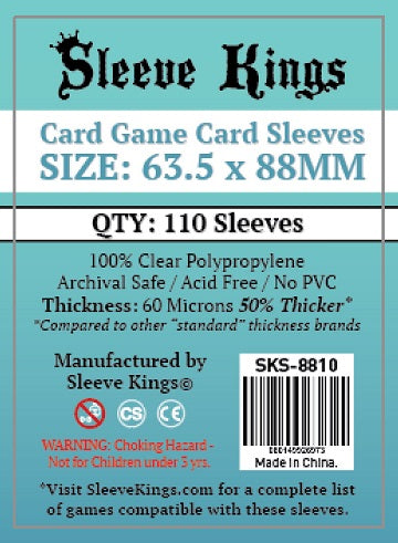 Sleeve Kings - 110ct Standard Card Game 63.5mm x 88mm Sleeves